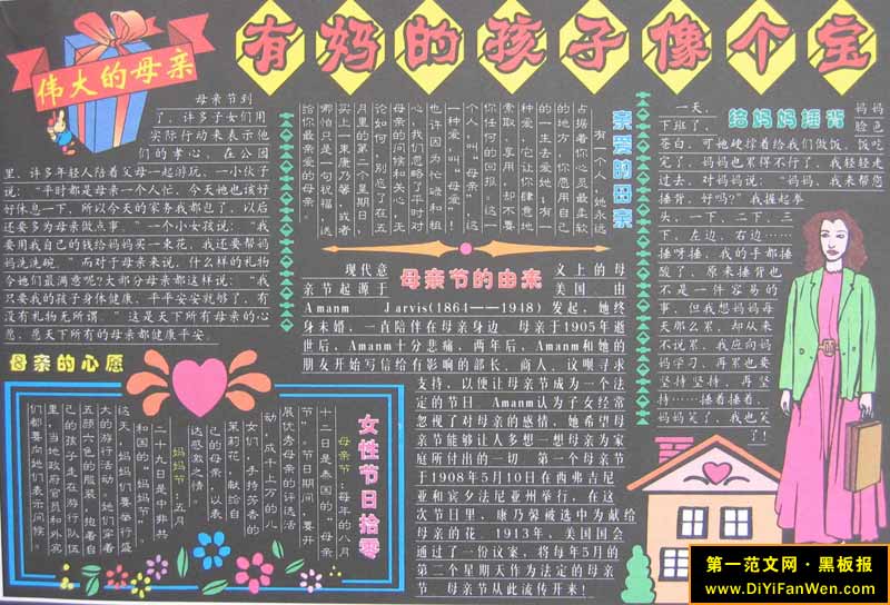 中学生母亲节黑板报