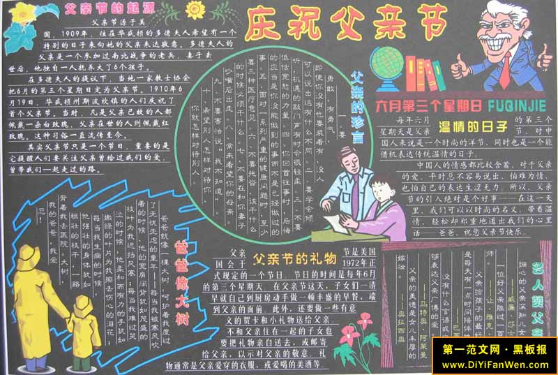 父亲节黑板报设计