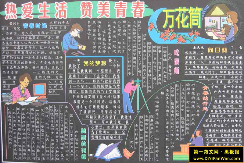 大学生青春黑板报设计
