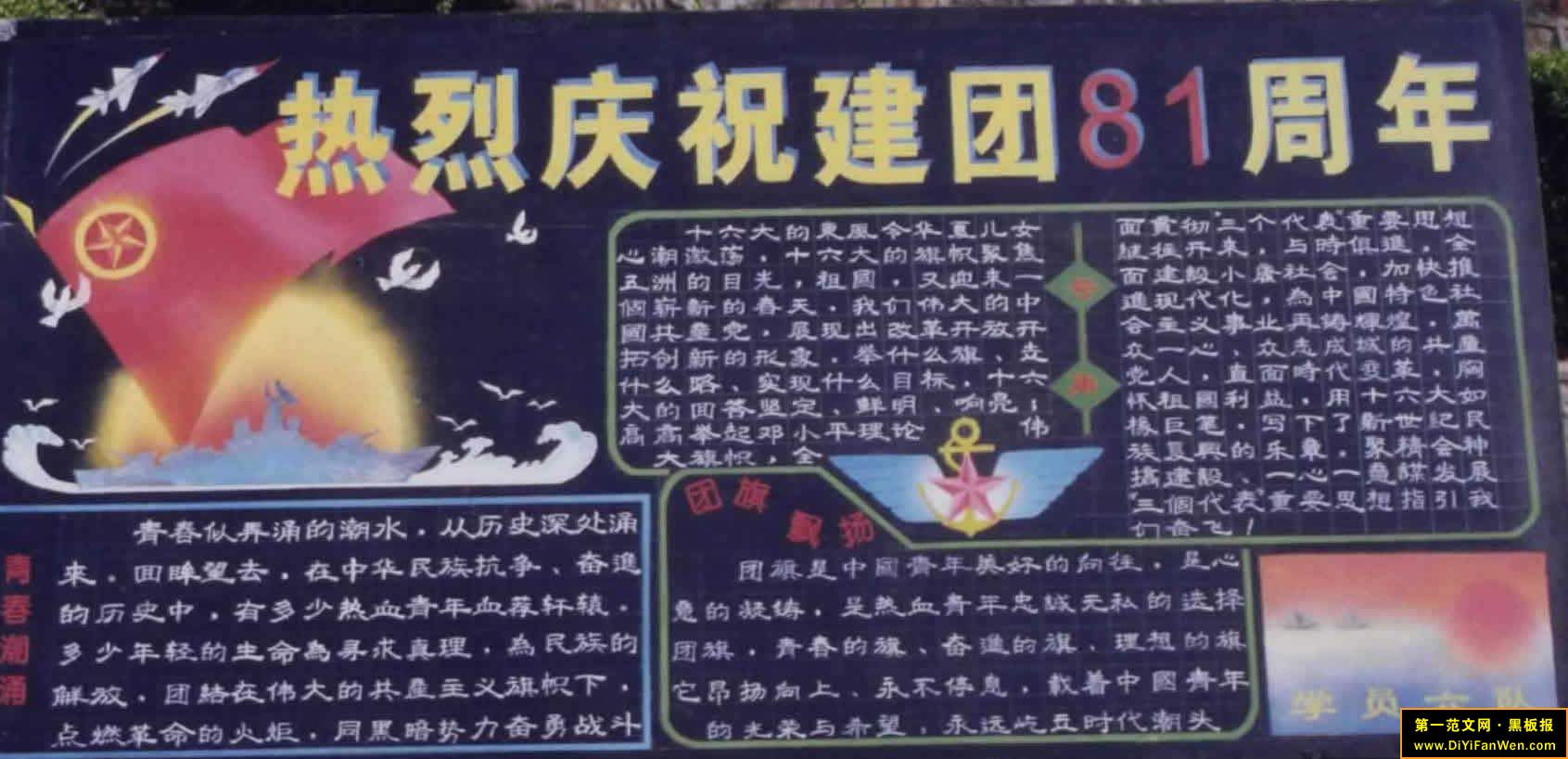 建团周年黑板报展示