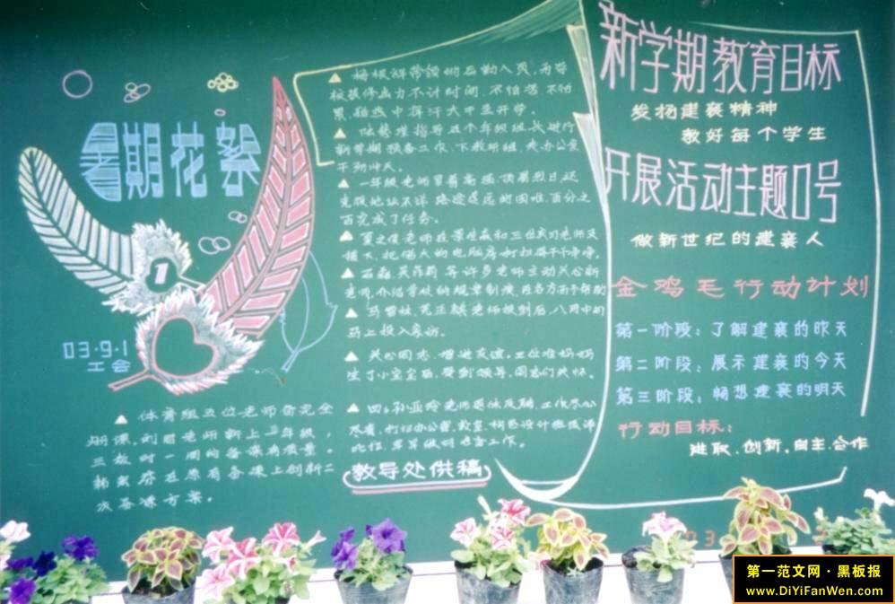 新学期主题黑板报