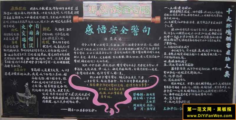 环保安全黑板报