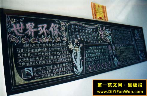 绿色环保黑板报