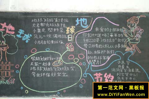 地球日黑板报