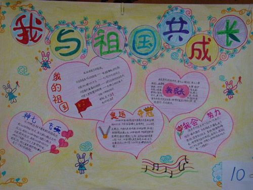红领巾心向党黑板报内容：我和祖国共成长