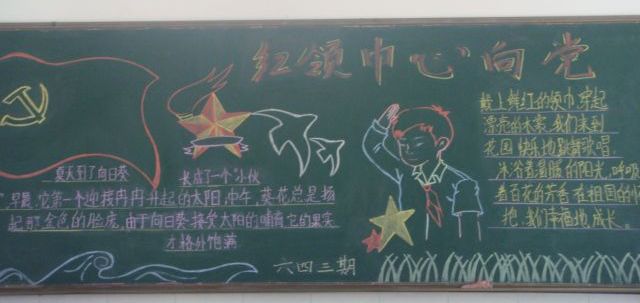 红领巾心向党黑板报：红领巾在我心中