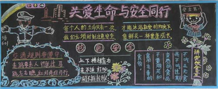 交通安全黑板报:关爱生命与安全同行 交通安全黑板报:关爱生命与安全同行
