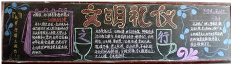 文明礼仪黑板报：文明礼仪的火炬