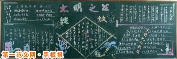 文明礼仪黑板报：文明礼仪住我家