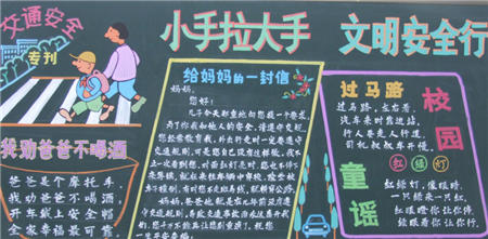 安全教育黑板报：文明安全行