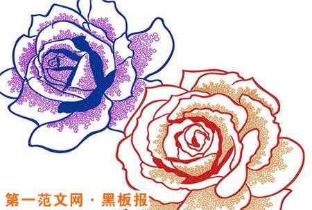 黑板报花边：黄玫瑰