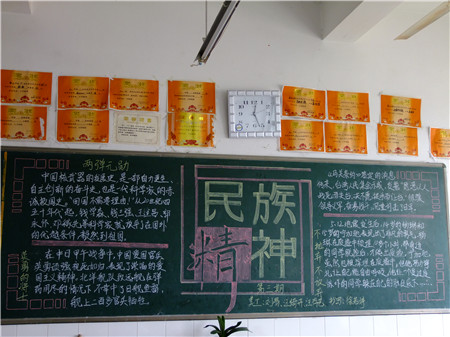 弘扬民族精神黑板报：进步积极的民族精神