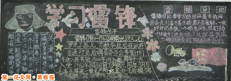 学雷锋黑板报:雷锋日记 学雷锋黑板报:雷锋日记