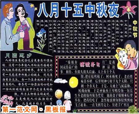 中秋节黑板报:中秋吃月饼 中秋节黑板报:中秋吃月饼
