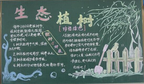 植树节黑板报：我们来植树