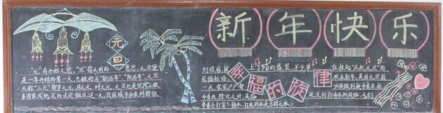 迎新年黑板报:辞旧迎新 迎新年黑板报:辞旧迎新