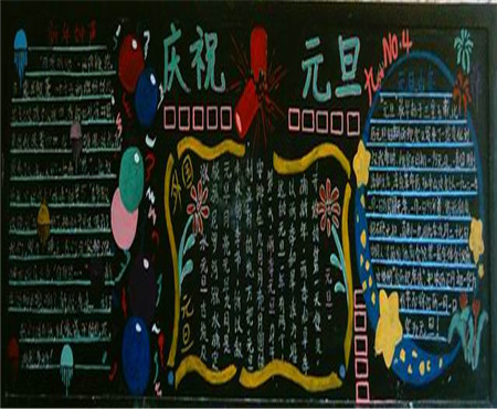 迎新年黑板报：Happy New Year