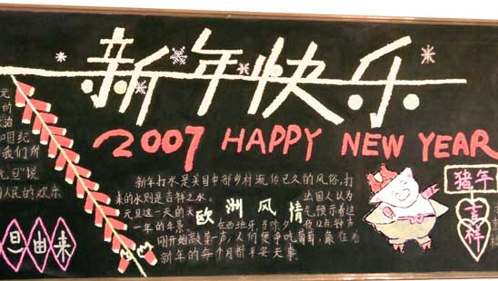 迎新年黑板报：关于新年的简介