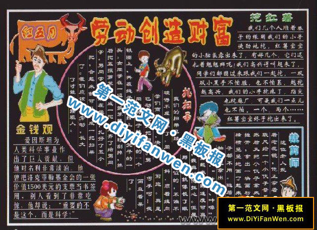 五一劳动节黑板报——红五月