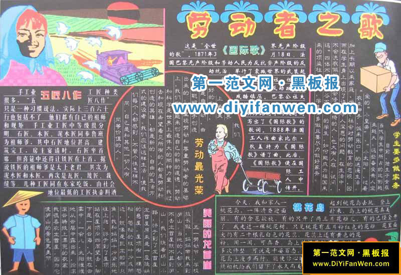 五一劳动节黑板报——劳动者之歌