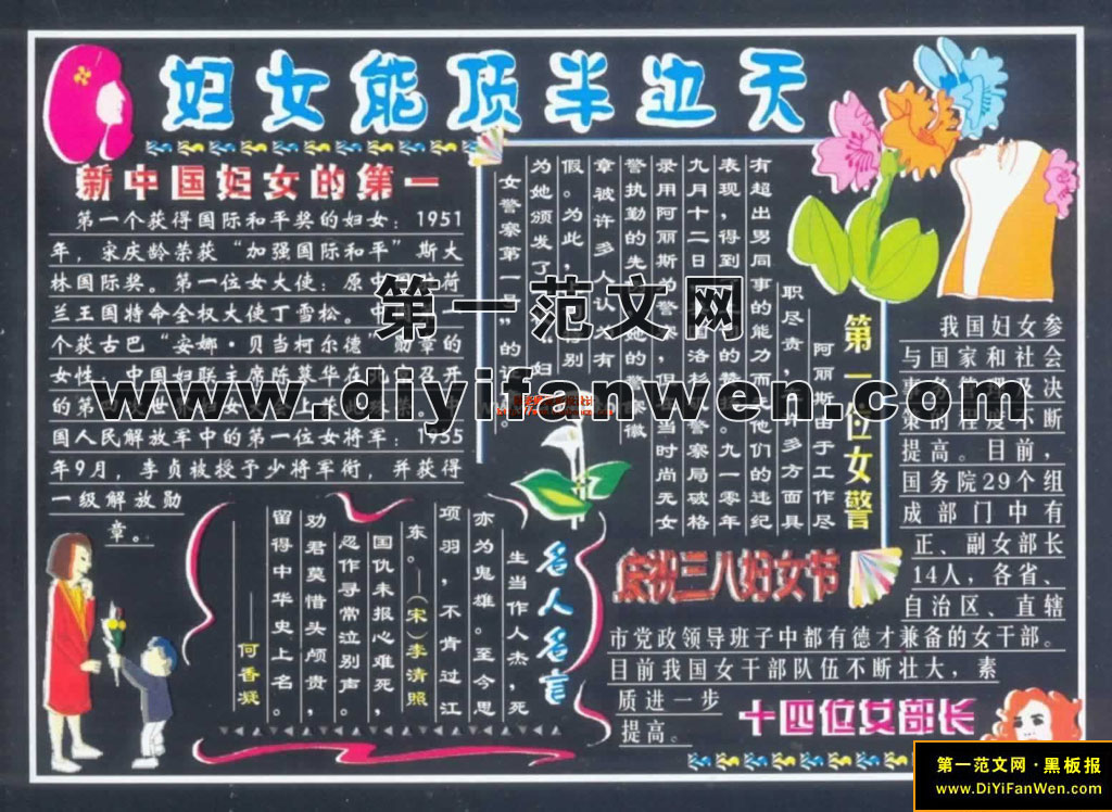 三八妇女节黑板报设计图片