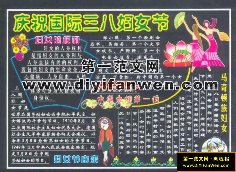 三八妇女节黑板报模板