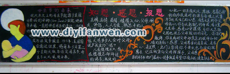 知恩感恩报恩黑板报