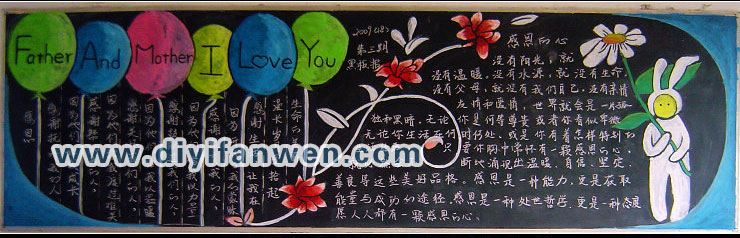 最新的感恩黑板报图片