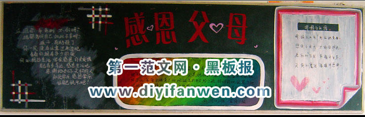 彩色感恩黑板报图片