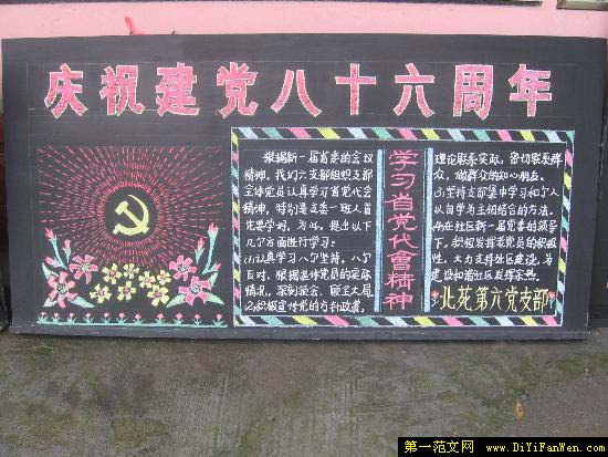 七一建党节黑板报版面