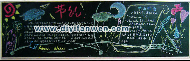 节约节水黑板报