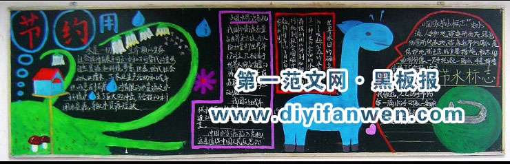 关于节约用水的黑板报图片