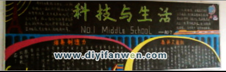 关于科技与生活的黑板报图片