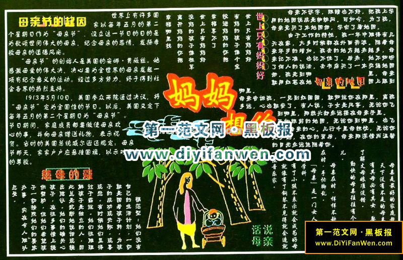 介绍母亲节的黑板报