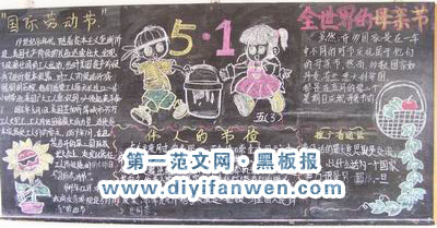 劳动节与母亲节黑板报