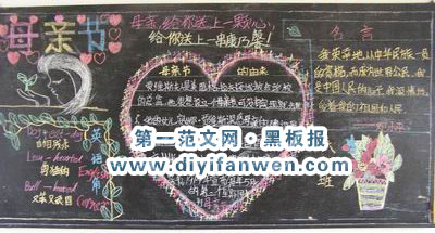 小学四年节母亲节黑板报图片