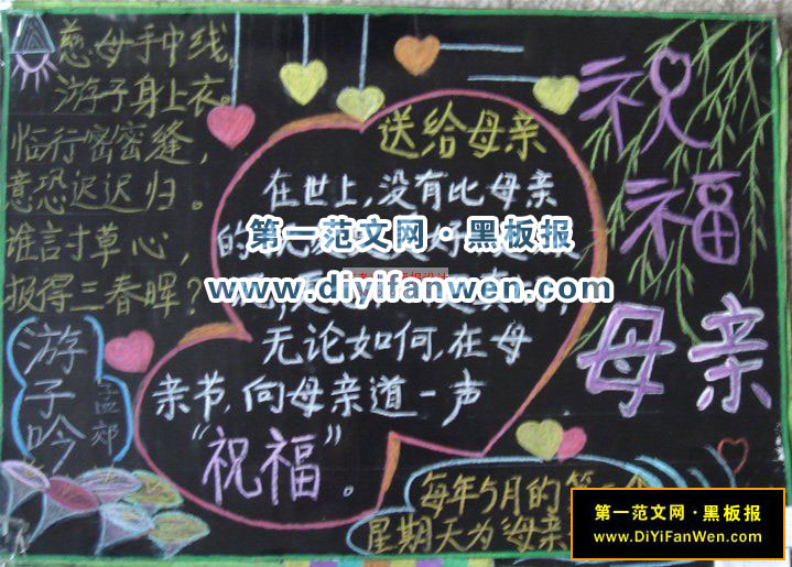 庆祝母亲节黑板报图片欣赏（五）
