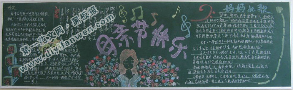 小学生母情节黑板板——母亲节快乐