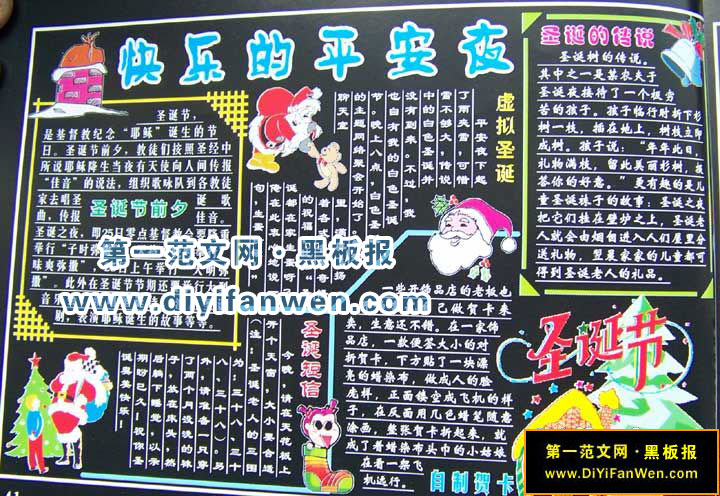 圣诞节、平安夜黑板报图片