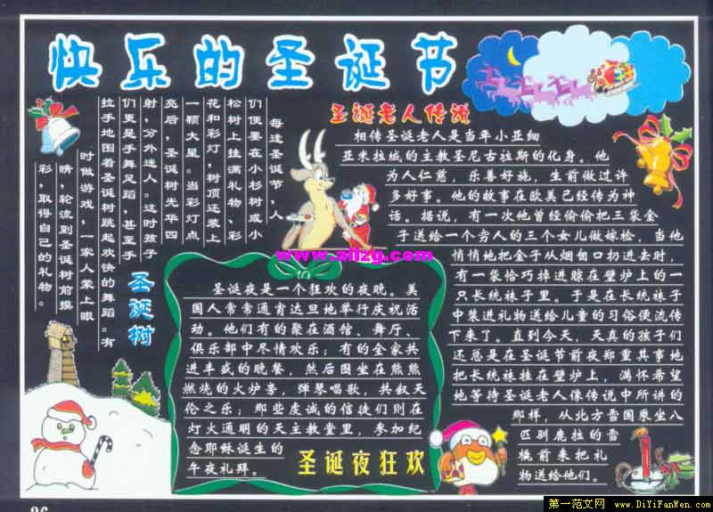 圣诞节英文黑板报