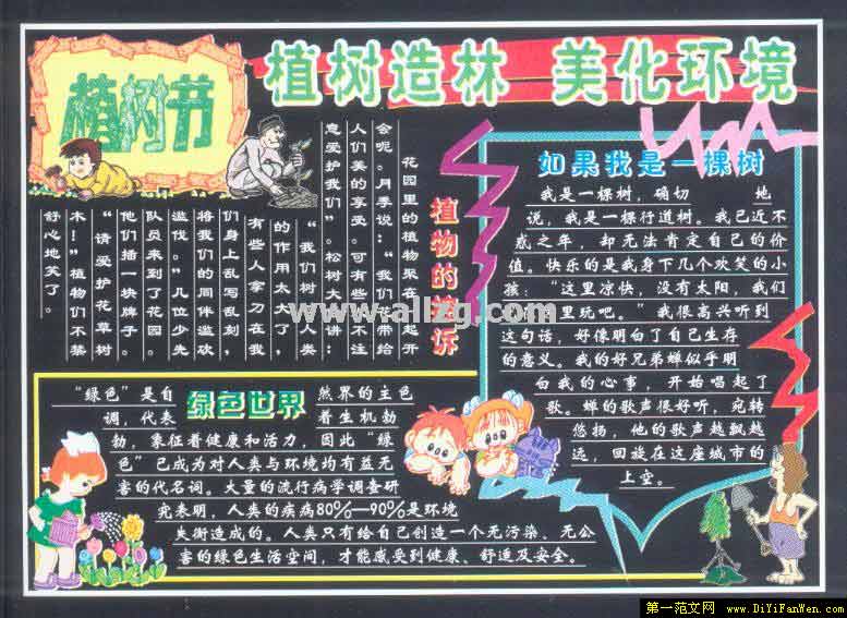 3.12植树节黑板报