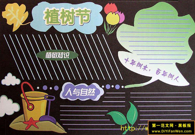 植树节的黑板报
