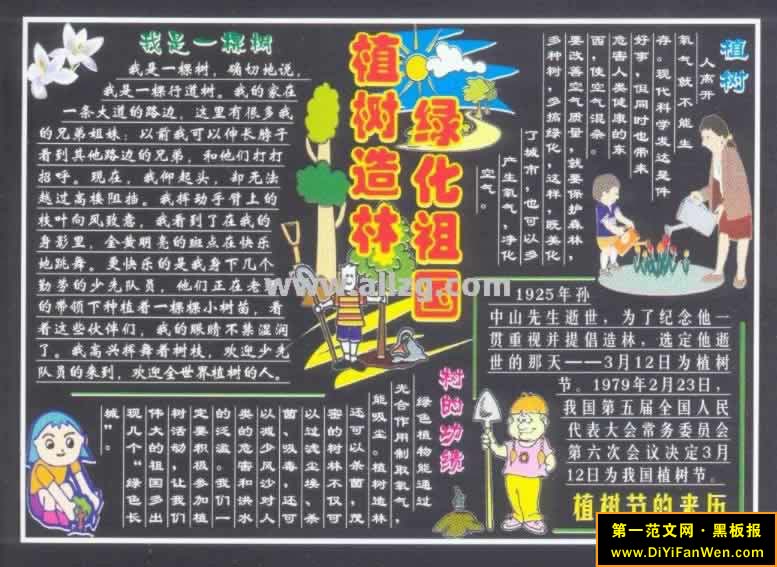 植树节黑板报设计