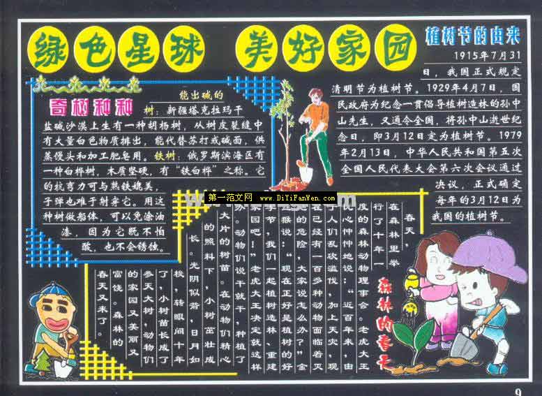 植树节黑板报欣赏