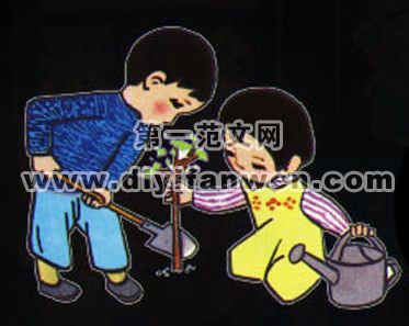 植树节板报插图素材