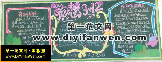 初中植树节黑板报图片