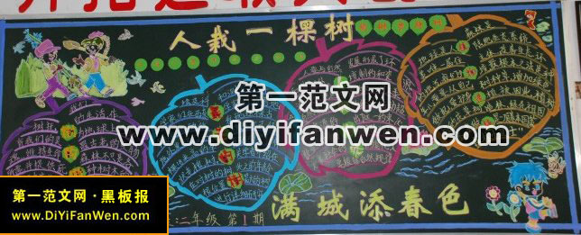 2011年植树节主题黑板报