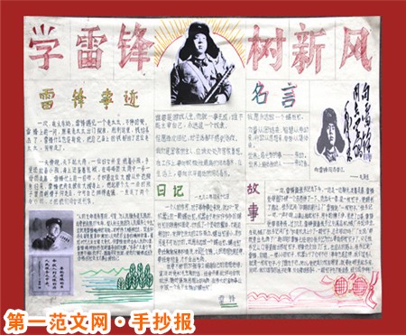 雷锋手抄报：雷锋精神与上帝共存