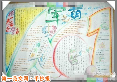 学生军训手抄报：军之萌
