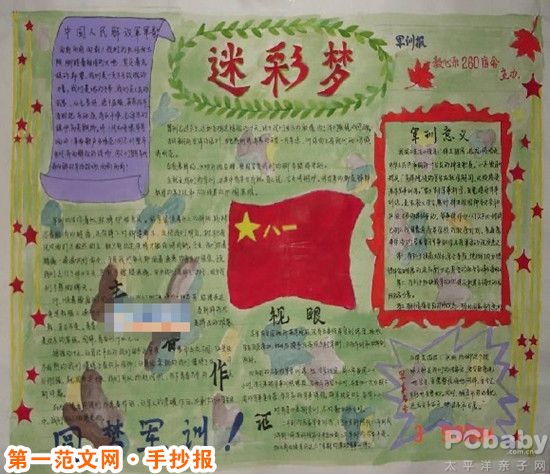 学生军训手抄报：学生的迷彩梦